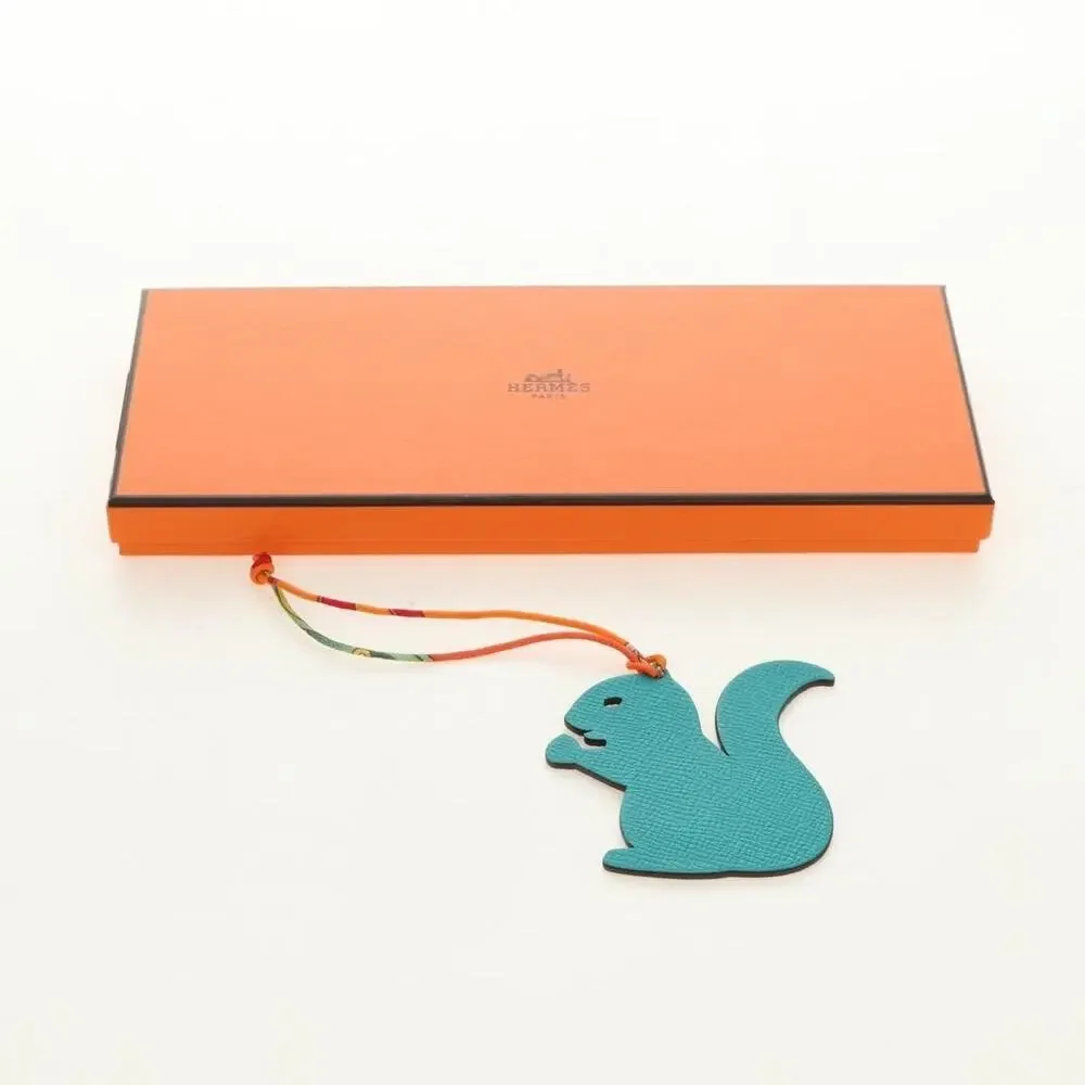 Hermes Leather Petit H Charm Green